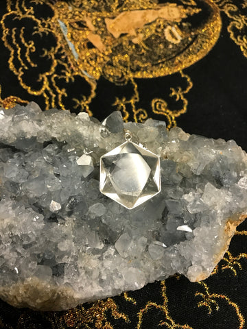 Quartz Crystal Star of David Pendant