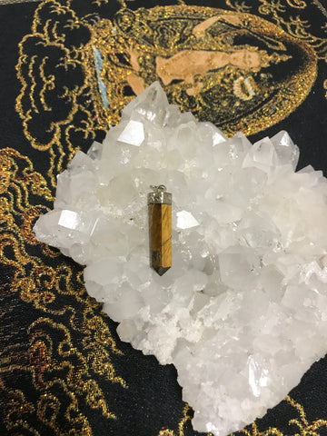 Tiger Eye Silver Capped Pendant