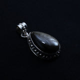 Black/Gold Sheen Obsidian Solid 925 Sterling Silver Pendant