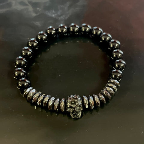 Hematite Skull Bracelet XL