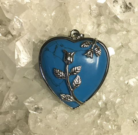 Blue Howlite Heart Pendant
